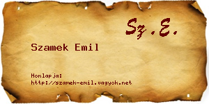 Szamek Emil névjegykártya