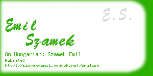 emil szamek business card